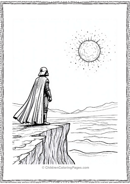 Darth Vader In A Stark Landscape Free PDF Printable