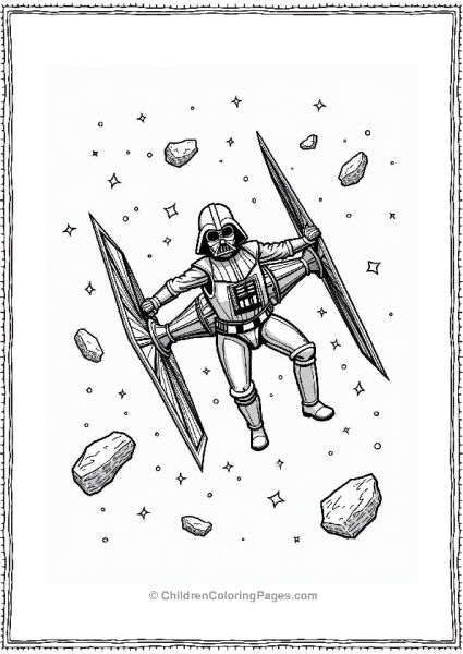 Darth Vader In Space Battle Free PDF Printable