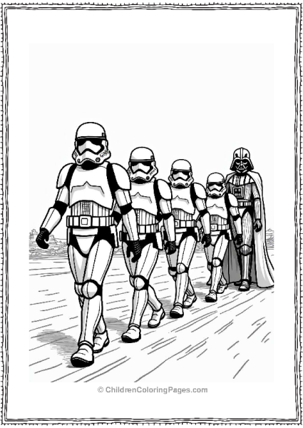 Darth Vader Overseeing Marching Stormtroopers Free PDF Printable