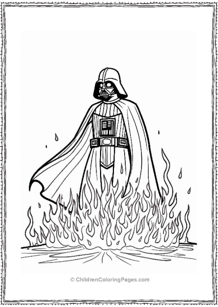 Darth Vader Rising From Flames Free PDF Printable