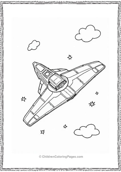 Darth Vader S Starship In Flight Free PDF Printable