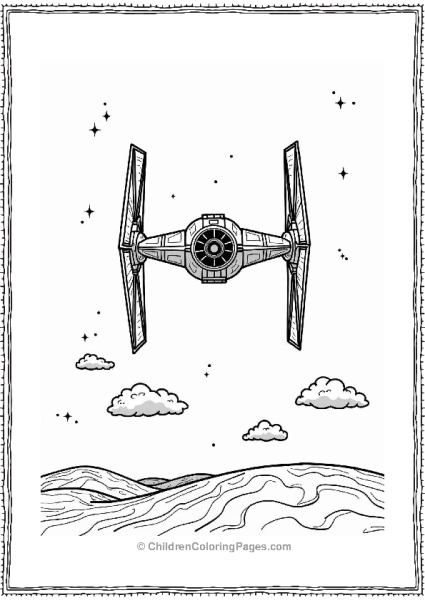 Darth Vader’s TIE Fighter In Space Free PDF Printable