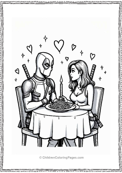 Deadpool And Vanessa On A Date Free PDF Printable