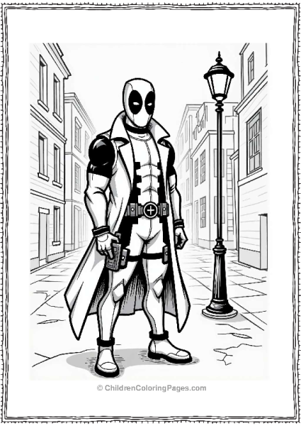 Deadpool As A Detective In A Mysterious Alley Free PDF Printable