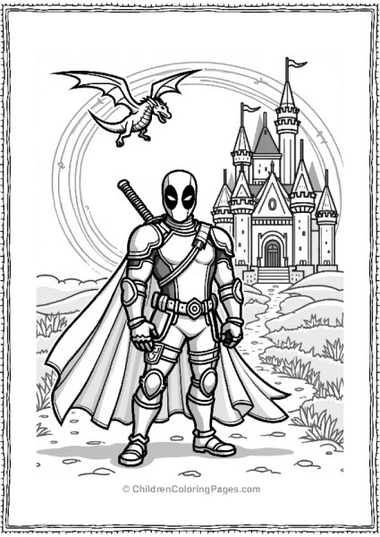 Deadpool As A Knight In A Magical Kingdom Free PDF Printable