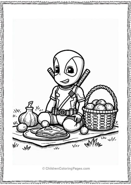 Deadpool Enjoying A Picnic Free PDF Printable