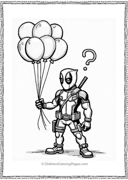 Deadpool Holding A Balloon Animal Free PDF Printable