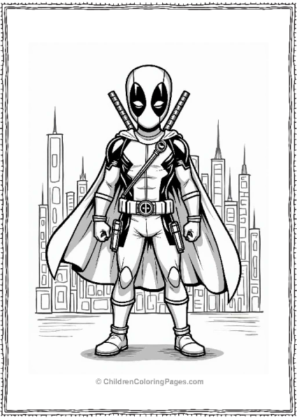 Deadpool In A Superhero Pose Free PDF Printable