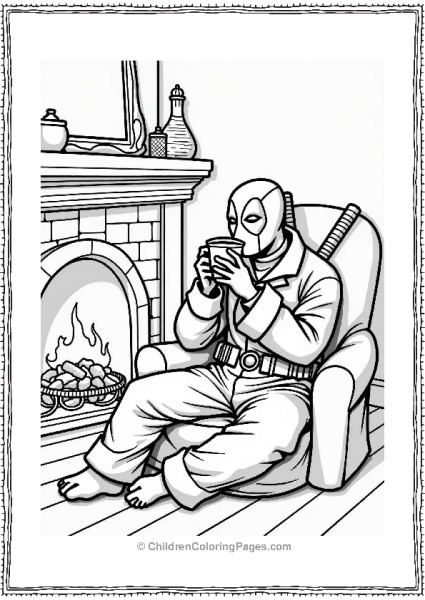 Deadpool Relaxing In Cozy Pajamas Free PDF Printable