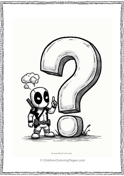 Deadpool With A Giant Question Mark Free PDF Printable