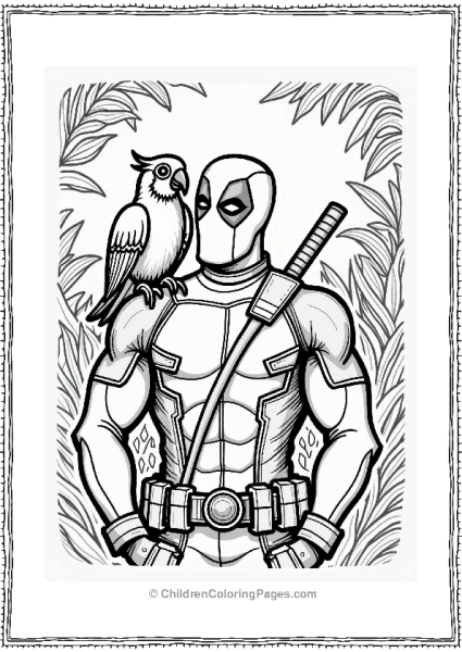 Deadpool With A Parrot Free PDF Printable