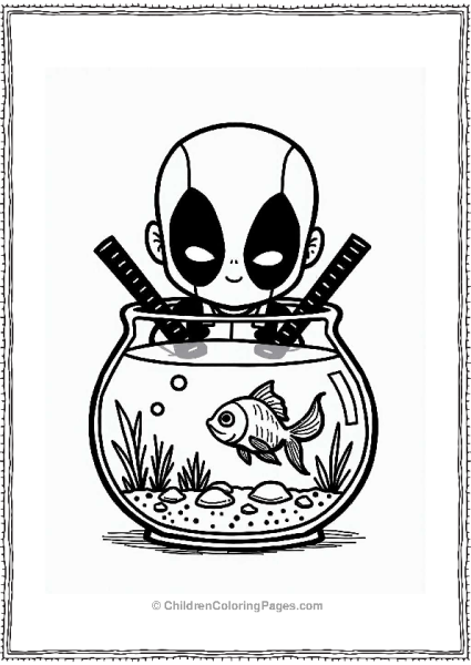 Deadpool With Goldfish In A Fishbowl Free PDF Printable