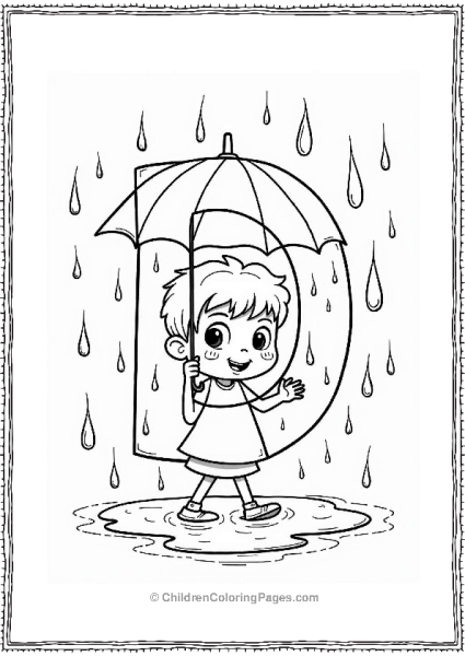 Delightful Drizzle With Umbrella Free PDF Printable