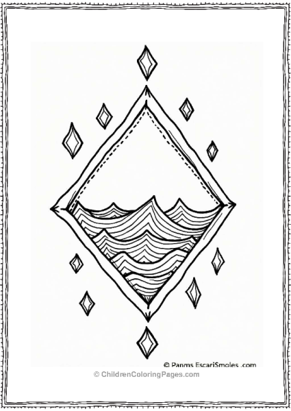 Diamond Waves Tattoo Design Free PDF Printable