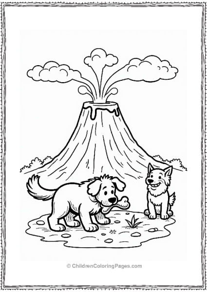 Dog Digging In Volcano Ash Free PDF Printable