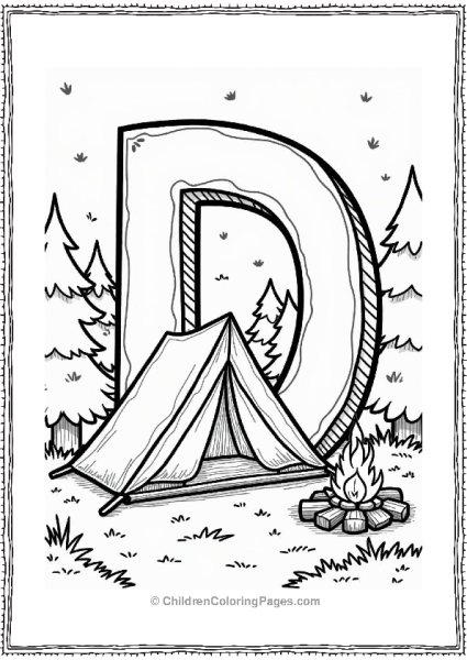 Dome Tent In A Forest Clearing Free PDF Printable