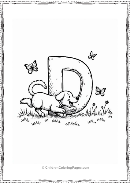 Doodle Dog Chasing Its Tail Free PDF Printable