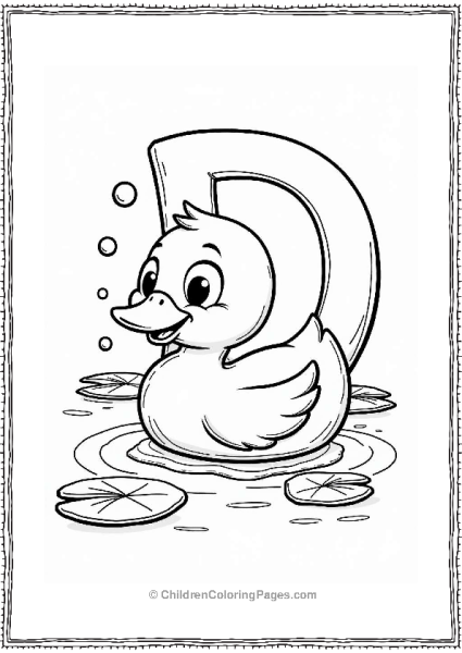 Doodle Duck On A Pond Free PDF Printable