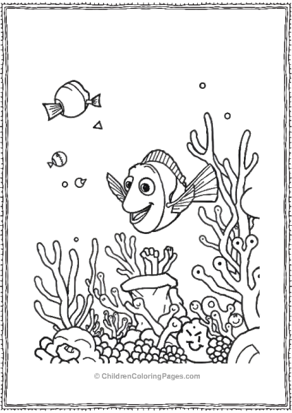 Dory In The Coral Reef Finding Nemo Coloring Page Free PDF Printable