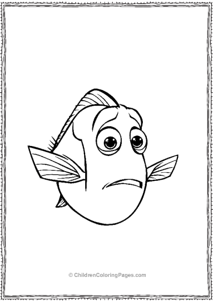 Dory Looking Sad Finding Nemo Coloring Page Free PDF Printable