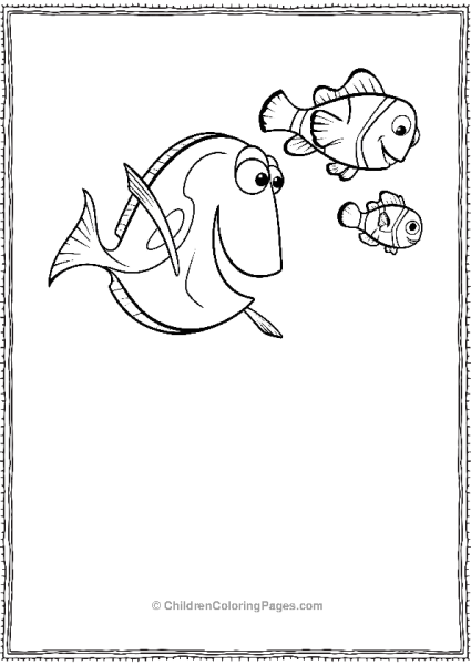 Dory Nemo And Marlin In Finding Nemo Free PDF Printable