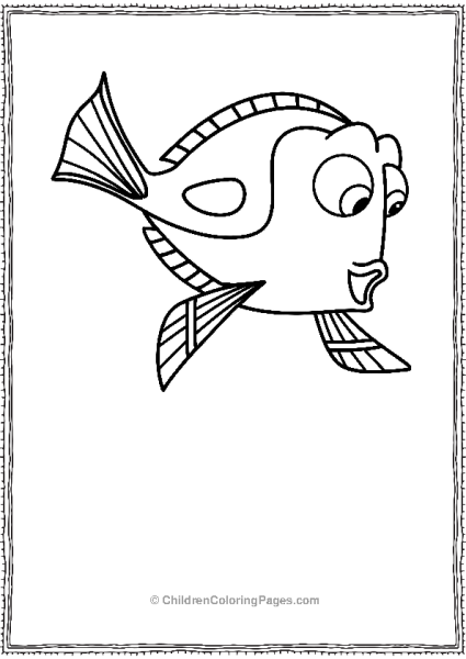 Dory Swimming In The Ocean Finding Nemo Coloring Page Free PDF Printable