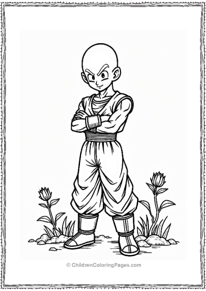 Dragon Ball Z Character Smiling Among Namekian Plants Free PDF Printable