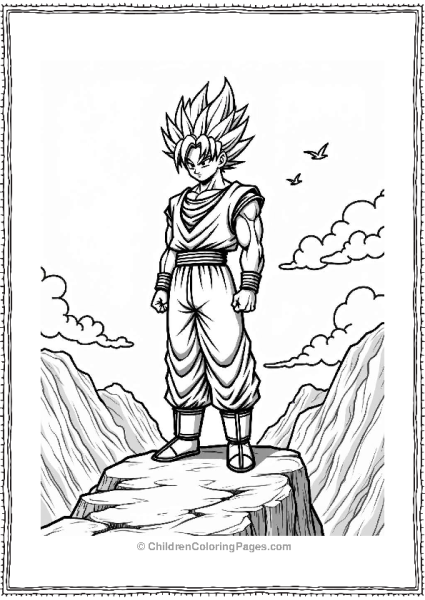 Dragon Ball Z Character Training In A Mountain Landscape Free PDF Printable