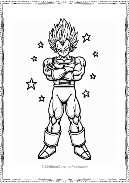 Dragon Ball Z Character’s Intimidating Aura In A Starry Background Free PDF Printable