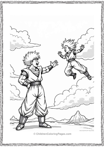 Dragon Ball Z Character Vs Android 17 In The Sky Free PDF Printable