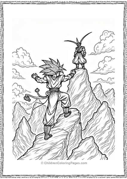 Dragon Ball Z Character Vs Frieza In The Mountains Free PDF Printable