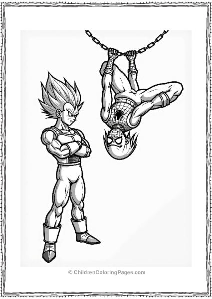 Dragon Ball Z Character And Spider Man Playful Standoff Free PDF Printable