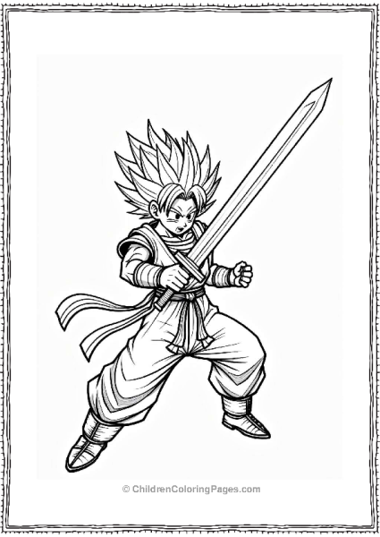 Dragon Ball Z Characters Sword Slash In Action Free PDF Printable