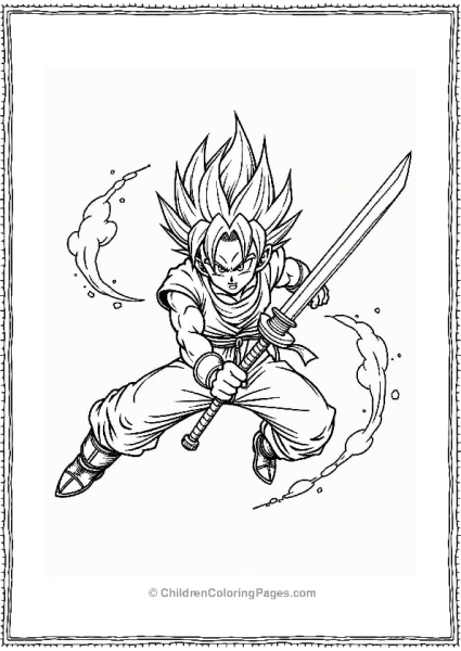 Dragon Ball Z Characters Sword Slash In Mid Air Free PDF Printable