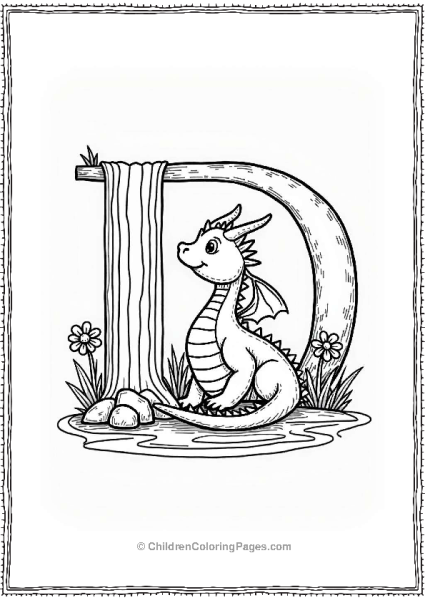 Dragon By The Waterfall Free PDF Printable