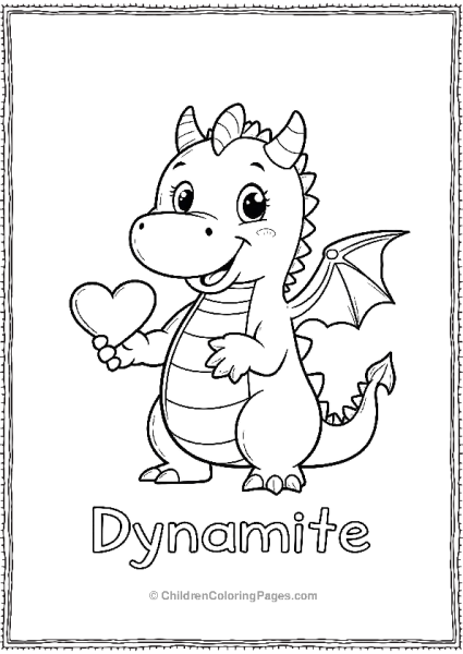 Dragon Holding A Heart Free PDF Printable