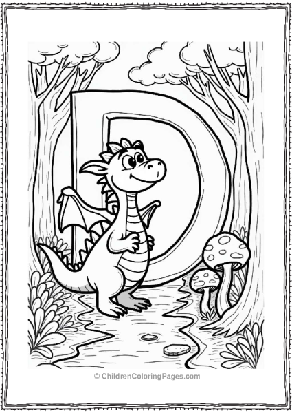 Dragon In A Magical Forest Free PDF Printable