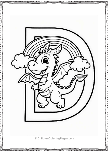 Dragon Under A Rainbow Free PDF Printable