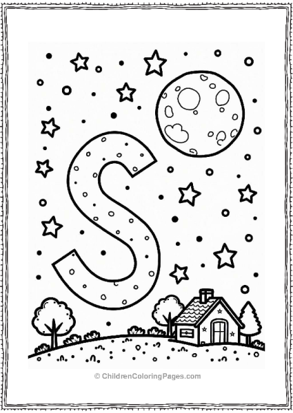 Dreamy Night Scene With Stars And Moon Free PDF Printable