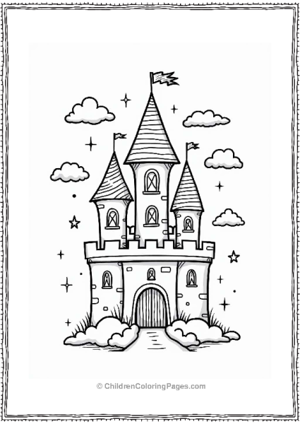 Dreamy Princess Castle In The Clouds Free PDF Printable