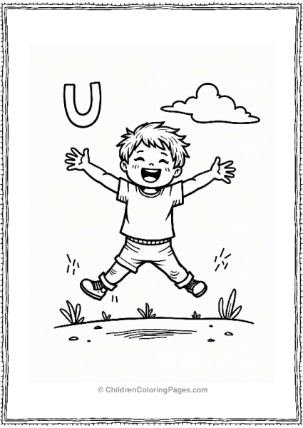 Ecstatic Child Jumping In Joy Free PDF Printable