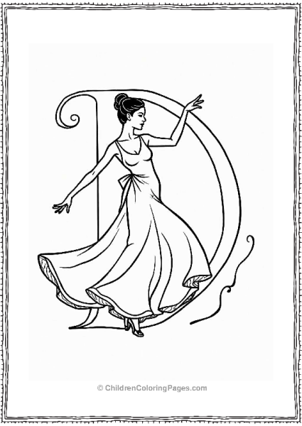 Elegant Dancer In Motion Free PDF Printable