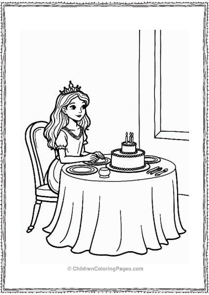 Elegant Princess At The Ballroom Table Free PDF Printable