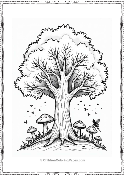 Enchanted Oak Tree With Fairies Free PDF Printable