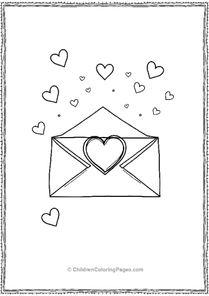 Envelop With Hearts Free PDF Printable