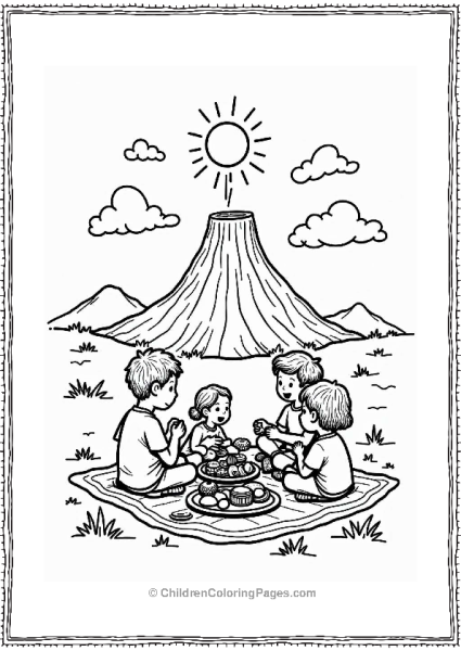 Family Picnic By The Volcano Free PDF Printable