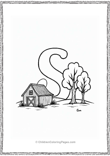 Farm Sunset Illustration Free PDF Printable