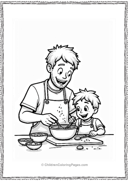 Father And Child Cooking Together Free PDF Printable