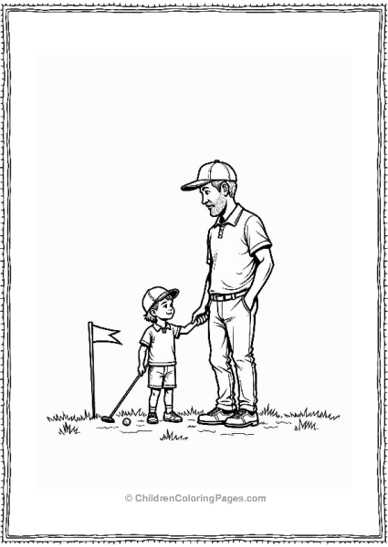 Father And Child Golfing On Father’s Day Free PDF Printable