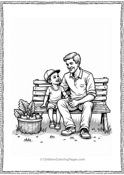 Father And Child In A Garden Free PDF Printable